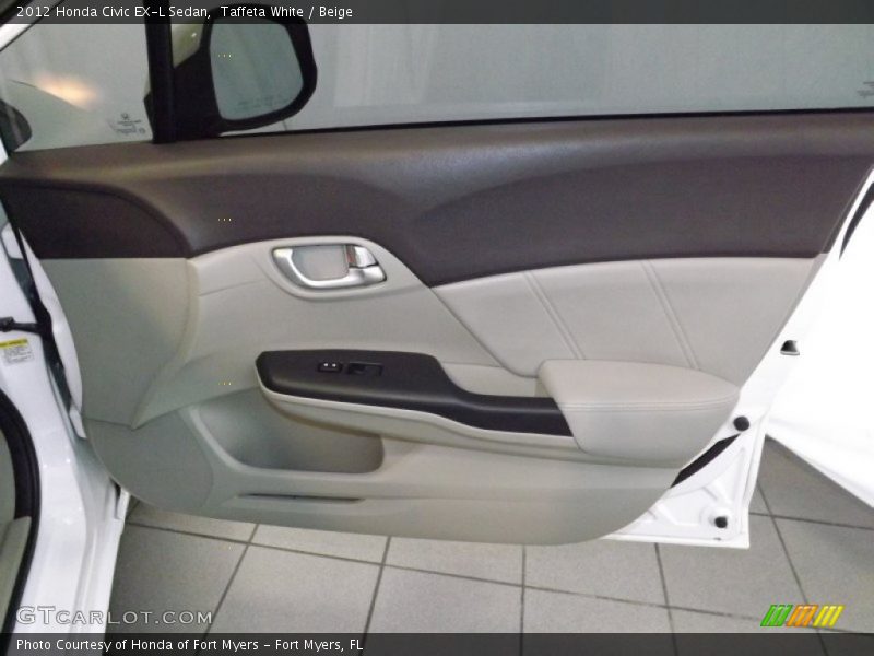 Taffeta White / Beige 2012 Honda Civic EX-L Sedan