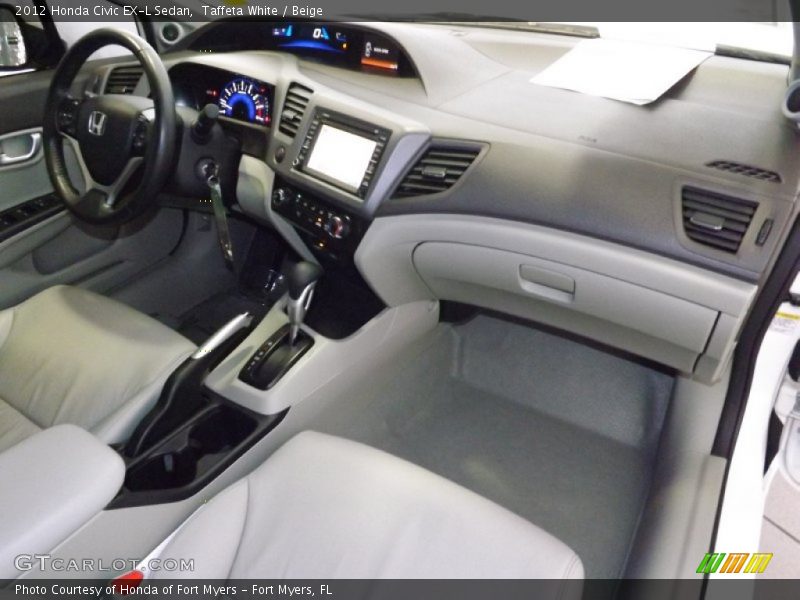 Taffeta White / Beige 2012 Honda Civic EX-L Sedan