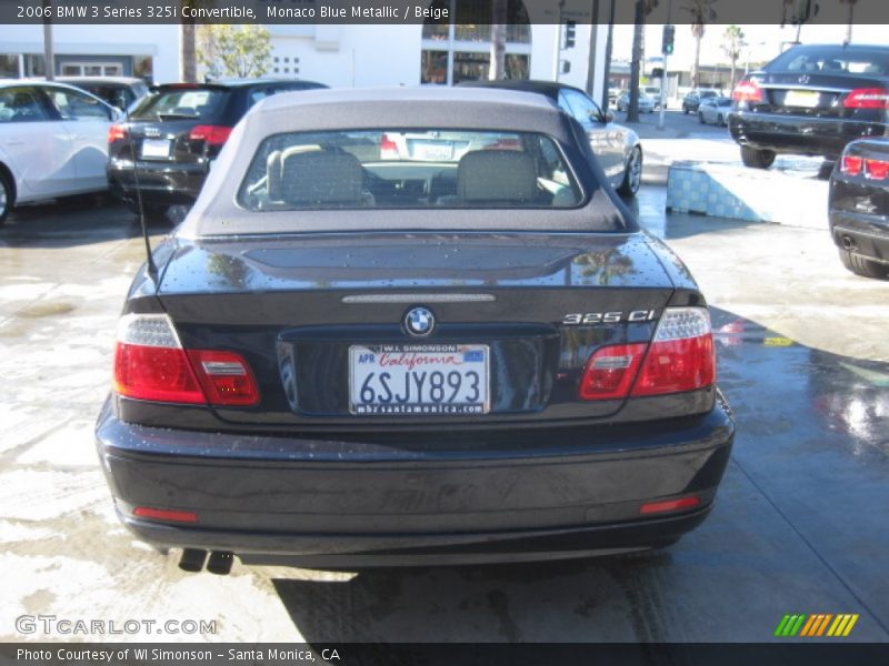 Monaco Blue Metallic / Beige 2006 BMW 3 Series 325i Convertible