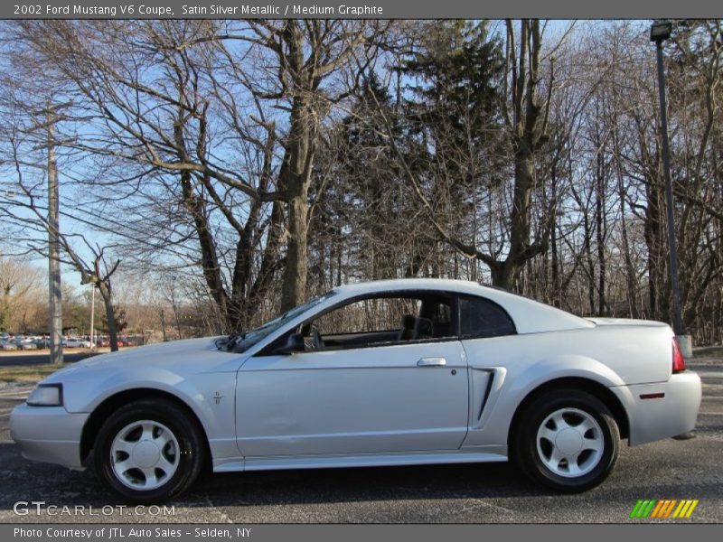Satin Silver Metallic / Medium Graphite 2002 Ford Mustang V6 Coupe