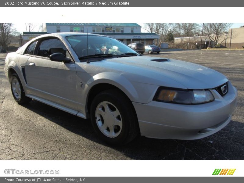 Satin Silver Metallic / Medium Graphite 2002 Ford Mustang V6 Coupe