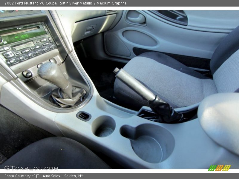 Satin Silver Metallic / Medium Graphite 2002 Ford Mustang V6 Coupe