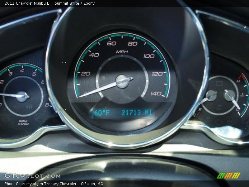 Summit White / Ebony 2012 Chevrolet Malibu LT