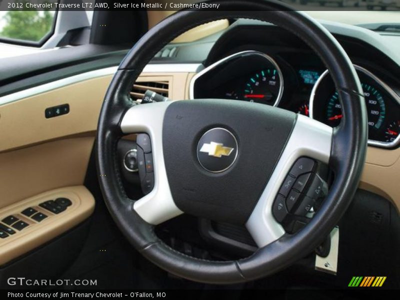 Silver Ice Metallic / Cashmere/Ebony 2012 Chevrolet Traverse LTZ AWD