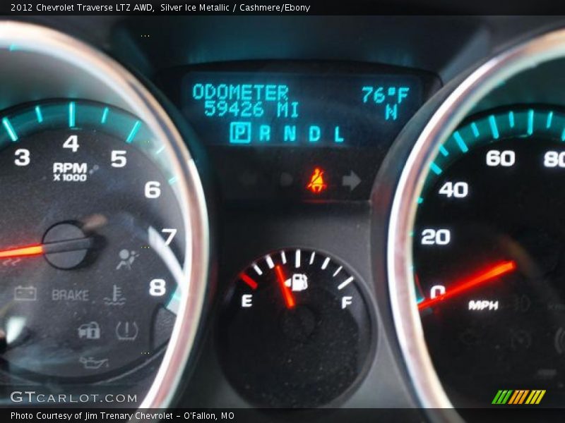 Silver Ice Metallic / Cashmere/Ebony 2012 Chevrolet Traverse LTZ AWD