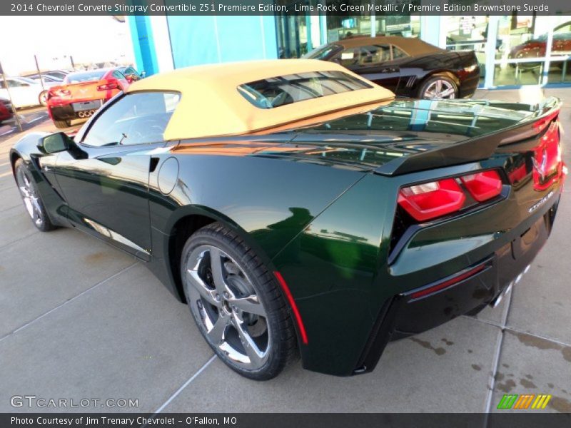 Lime Rock Green Metallic / Premire Edition Brownstone Suede 2014 Chevrolet Corvette Stingray Convertible Z51 Premiere Edition