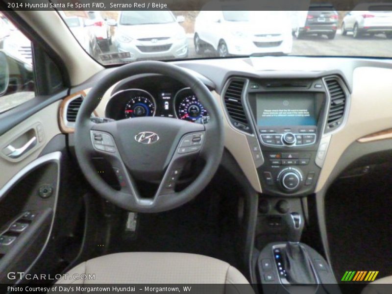 Serrano Red / Beige 2014 Hyundai Santa Fe Sport FWD