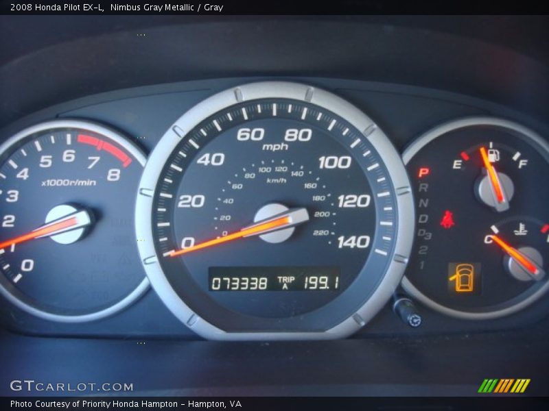 Nimbus Gray Metallic / Gray 2008 Honda Pilot EX-L