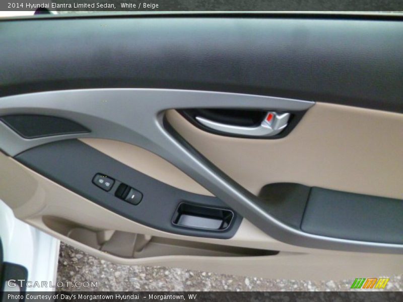 White / Beige 2014 Hyundai Elantra Limited Sedan