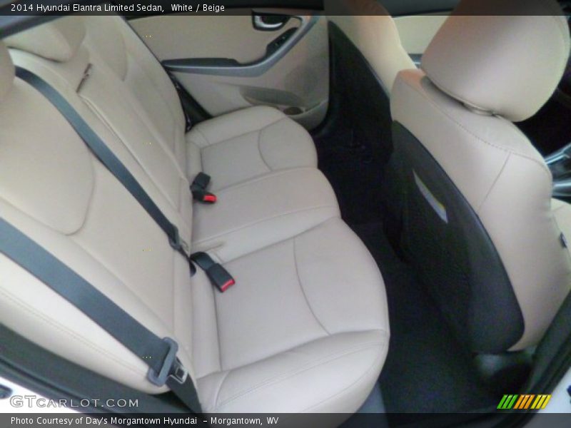 White / Beige 2014 Hyundai Elantra Limited Sedan