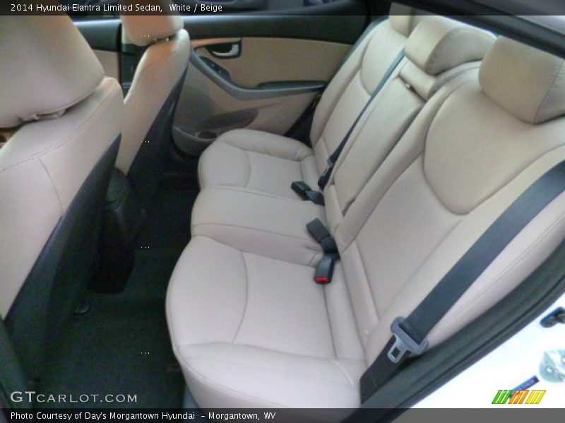 White / Beige 2014 Hyundai Elantra Limited Sedan