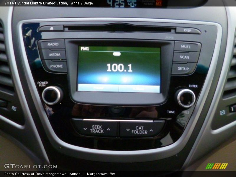 White / Beige 2014 Hyundai Elantra Limited Sedan