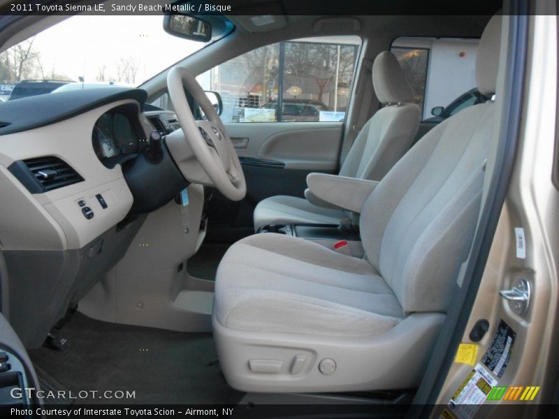 Front Seat of 2011 Sienna LE