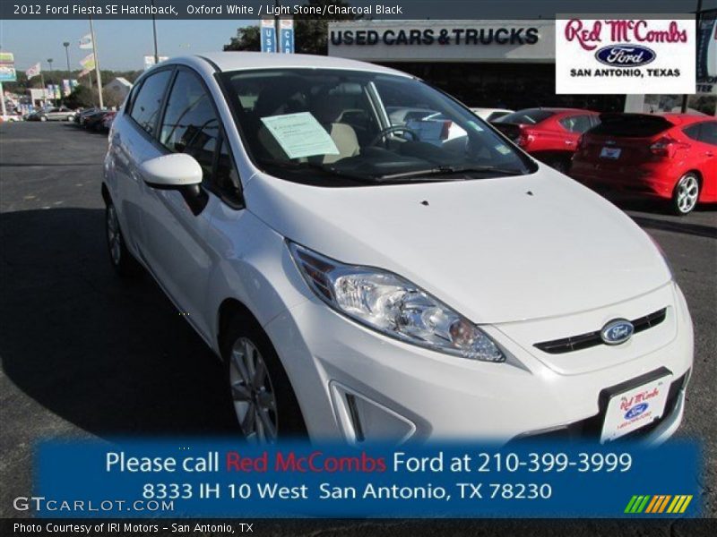 Oxford White / Light Stone/Charcoal Black 2012 Ford Fiesta SE Hatchback