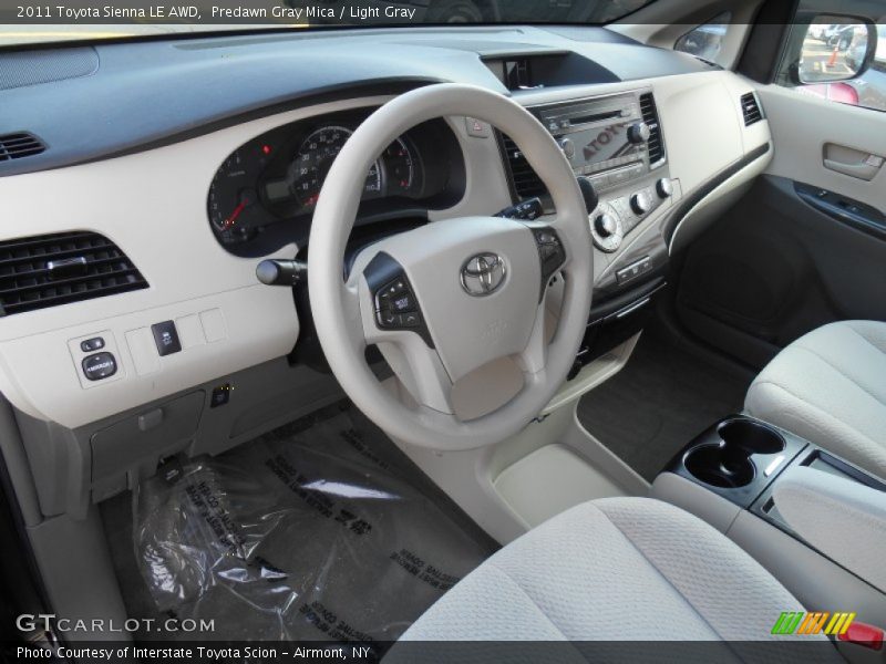 Predawn Gray Mica / Light Gray 2011 Toyota Sienna LE AWD