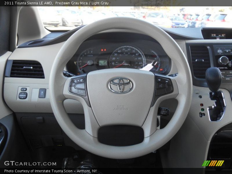 Predawn Gray Mica / Light Gray 2011 Toyota Sienna LE AWD