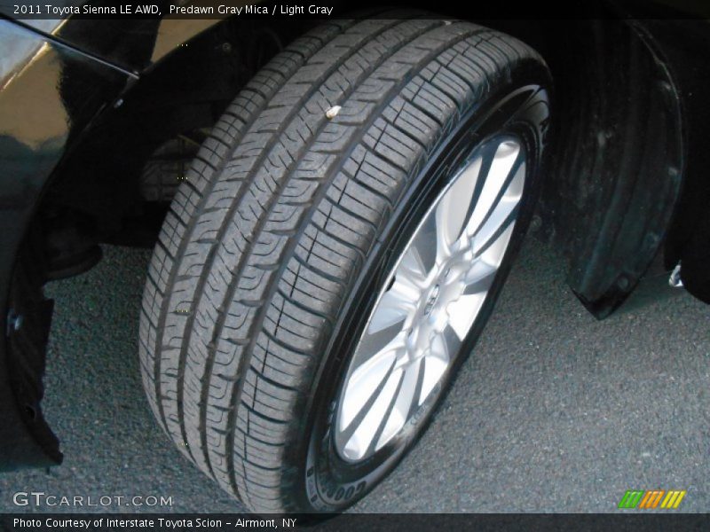 Predawn Gray Mica / Light Gray 2011 Toyota Sienna LE AWD