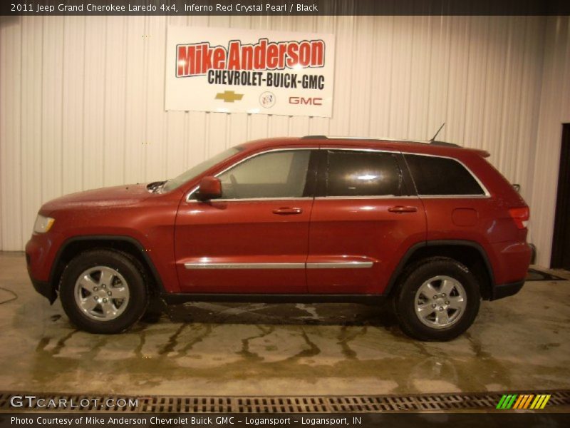 Inferno Red Crystal Pearl / Black 2011 Jeep Grand Cherokee Laredo 4x4