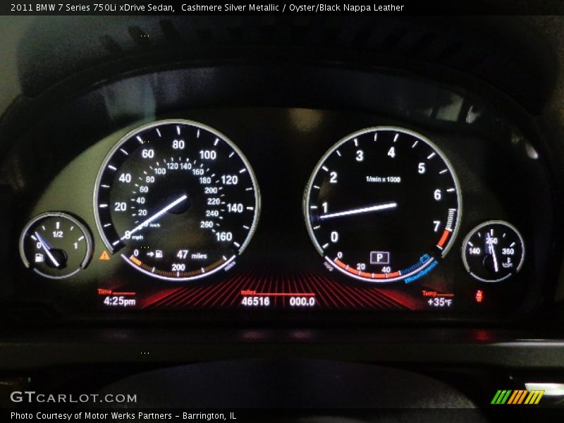 Cashmere Silver Metallic / Oyster/Black Nappa Leather 2011 BMW 7 Series 750Li xDrive Sedan