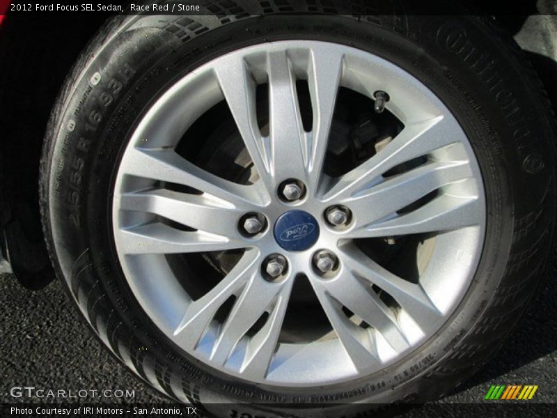 Race Red / Stone 2012 Ford Focus SEL Sedan