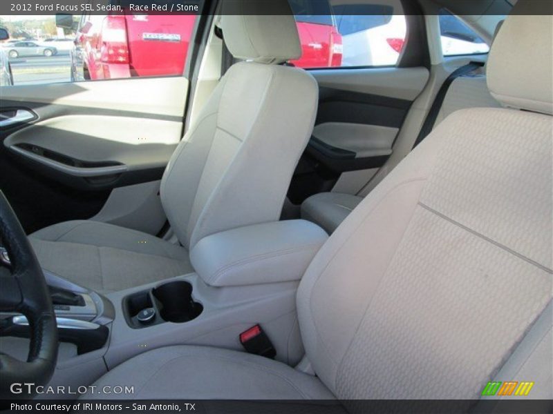 Race Red / Stone 2012 Ford Focus SEL Sedan