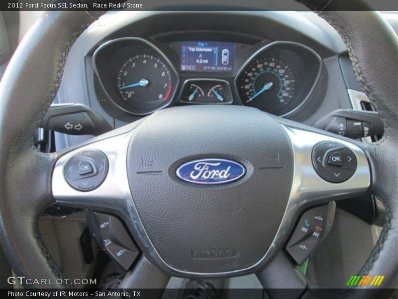Race Red / Stone 2012 Ford Focus SEL Sedan