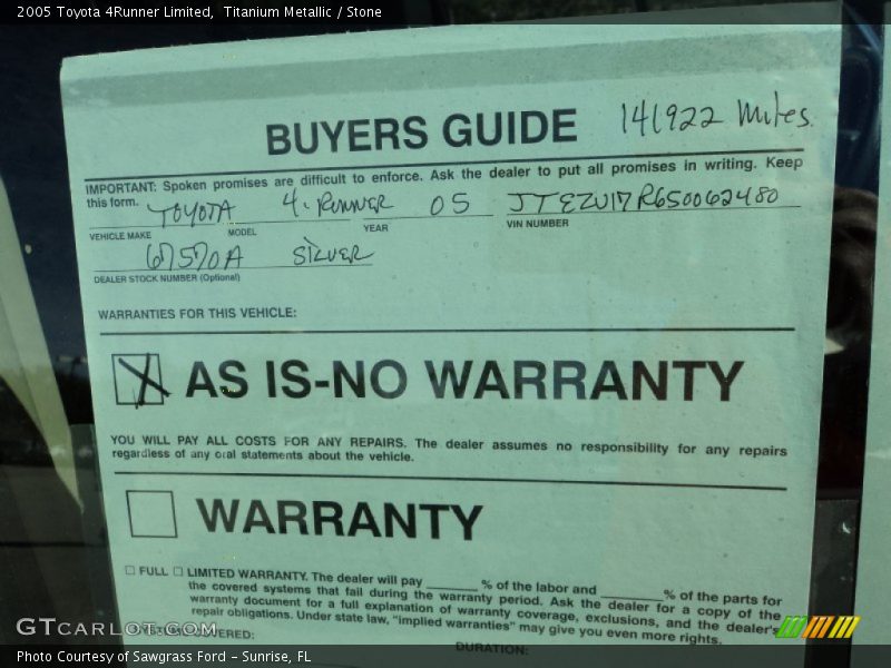 Titanium Metallic / Stone 2005 Toyota 4Runner Limited