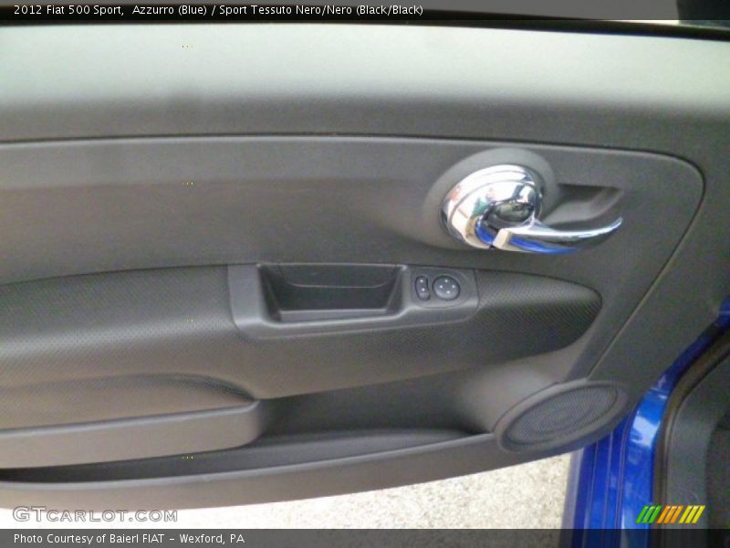 Azzurro (Blue) / Sport Tessuto Nero/Nero (Black/Black) 2012 Fiat 500 Sport