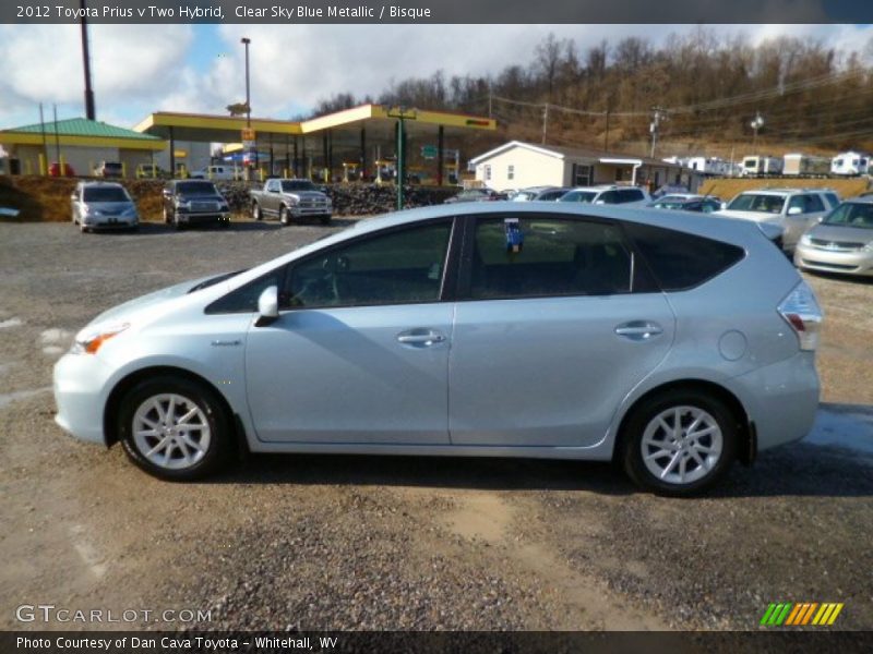 Clear Sky Blue Metallic / Bisque 2012 Toyota Prius v Two Hybrid