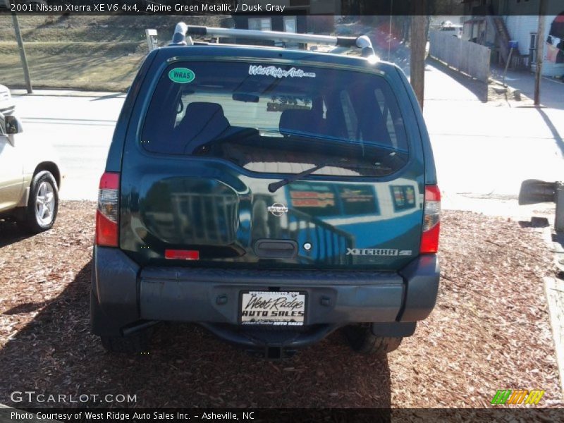 Alpine Green Metallic / Dusk Gray 2001 Nissan Xterra XE V6 4x4