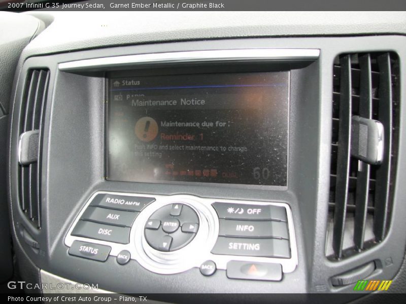 Garnet Ember Metallic / Graphite Black 2007 Infiniti G 35 Journey Sedan