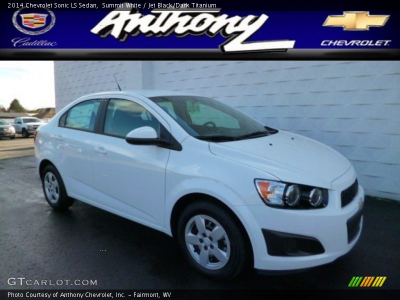 Summit White / Jet Black/Dark Titanium 2014 Chevrolet Sonic LS Sedan