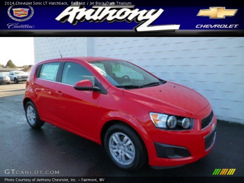 Red Hot / Jet Black/Dark Titanium 2014 Chevrolet Sonic LT Hatchback