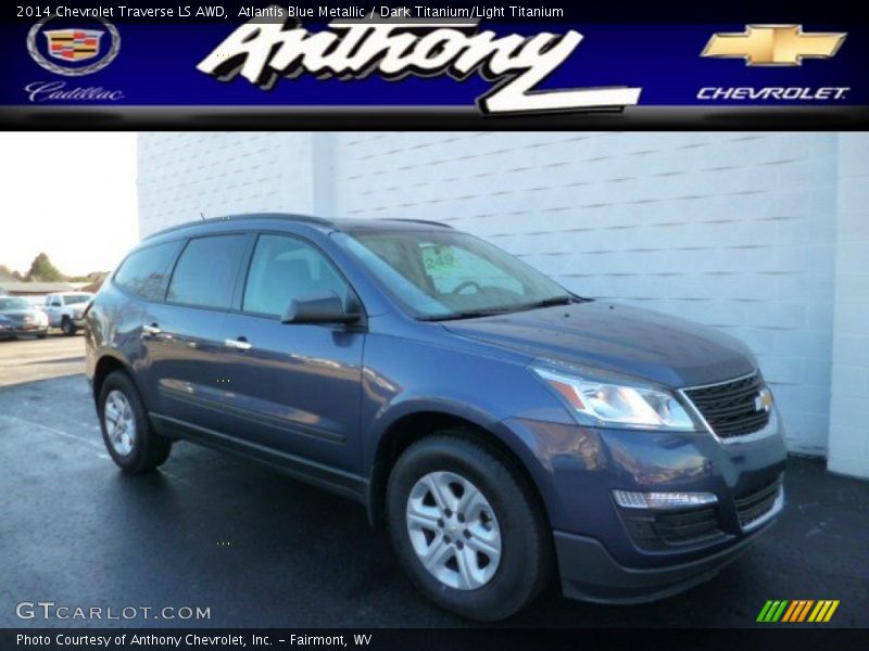 Atlantis Blue Metallic / Dark Titanium/Light Titanium 2014 Chevrolet Traverse LS AWD
