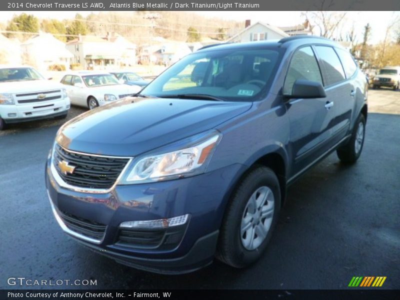 Atlantis Blue Metallic / Dark Titanium/Light Titanium 2014 Chevrolet Traverse LS AWD
