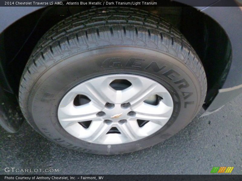 Atlantis Blue Metallic / Dark Titanium/Light Titanium 2014 Chevrolet Traverse LS AWD