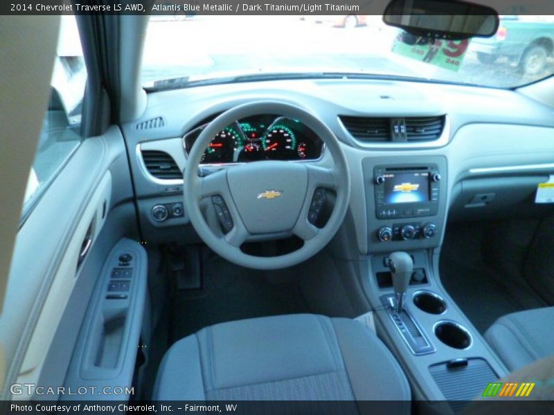 Atlantis Blue Metallic / Dark Titanium/Light Titanium 2014 Chevrolet Traverse LS AWD