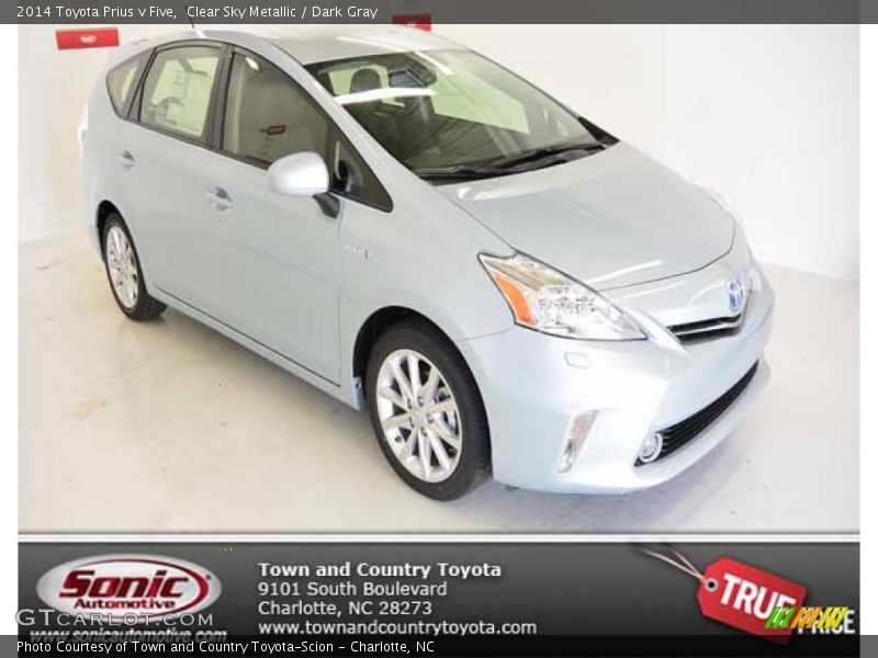 Clear Sky Metallic / Dark Gray 2014 Toyota Prius v Five