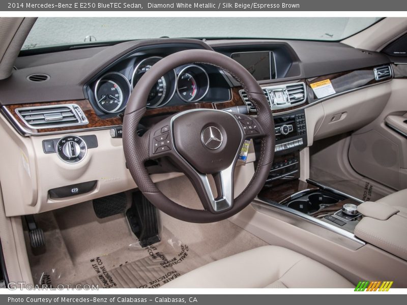 Diamond White Metallic / Silk Beige/Espresso Brown 2014 Mercedes-Benz E E250 BlueTEC Sedan