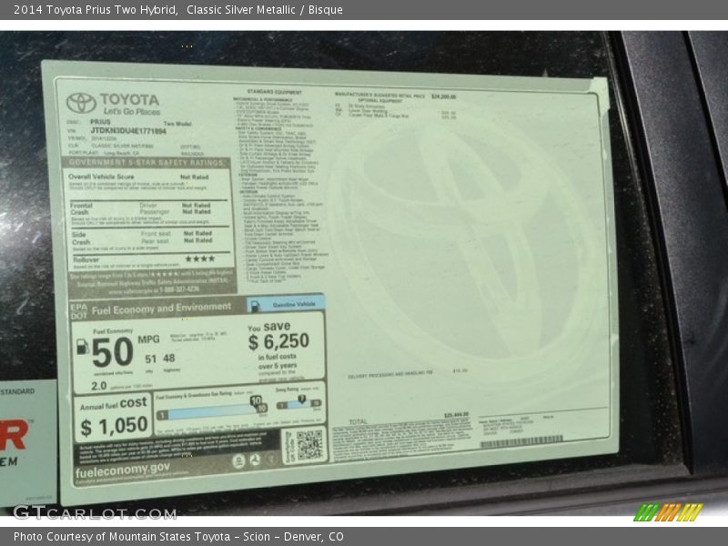 Classic Silver Metallic / Bisque 2014 Toyota Prius Two Hybrid