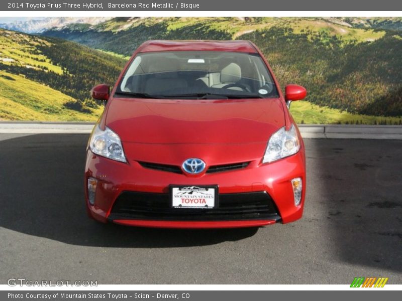 Barcelona Red Metallic / Bisque 2014 Toyota Prius Three Hybrid