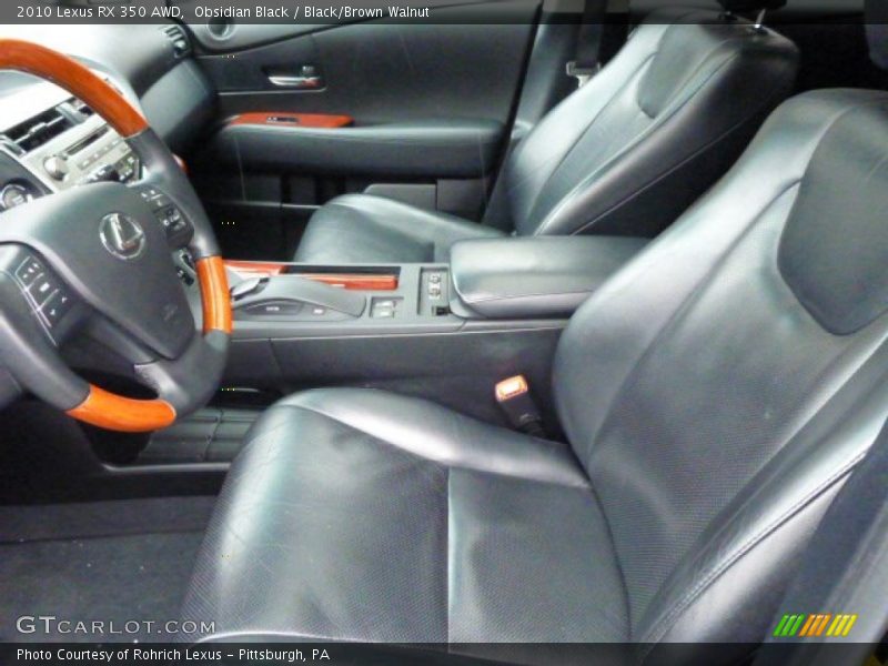 Obsidian Black / Black/Brown Walnut 2010 Lexus RX 350 AWD