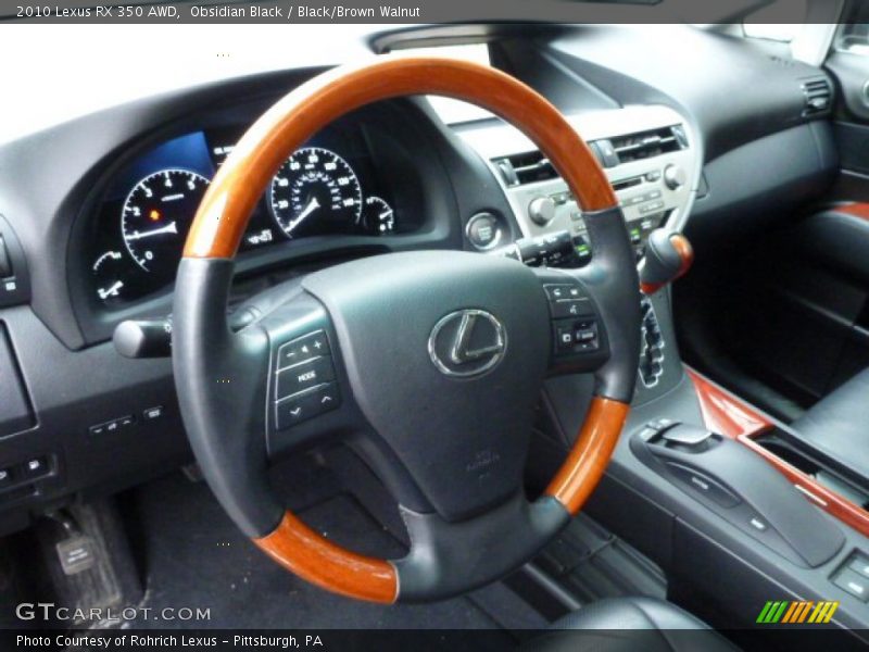 Obsidian Black / Black/Brown Walnut 2010 Lexus RX 350 AWD