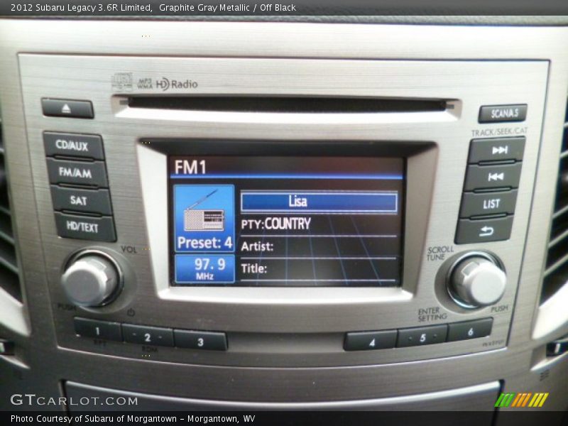 Graphite Gray Metallic / Off Black 2012 Subaru Legacy 3.6R Limited