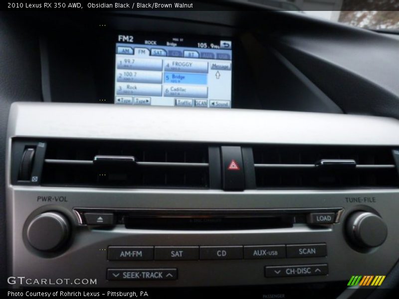 Obsidian Black / Black/Brown Walnut 2010 Lexus RX 350 AWD