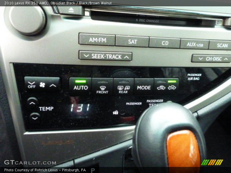 Obsidian Black / Black/Brown Walnut 2010 Lexus RX 350 AWD