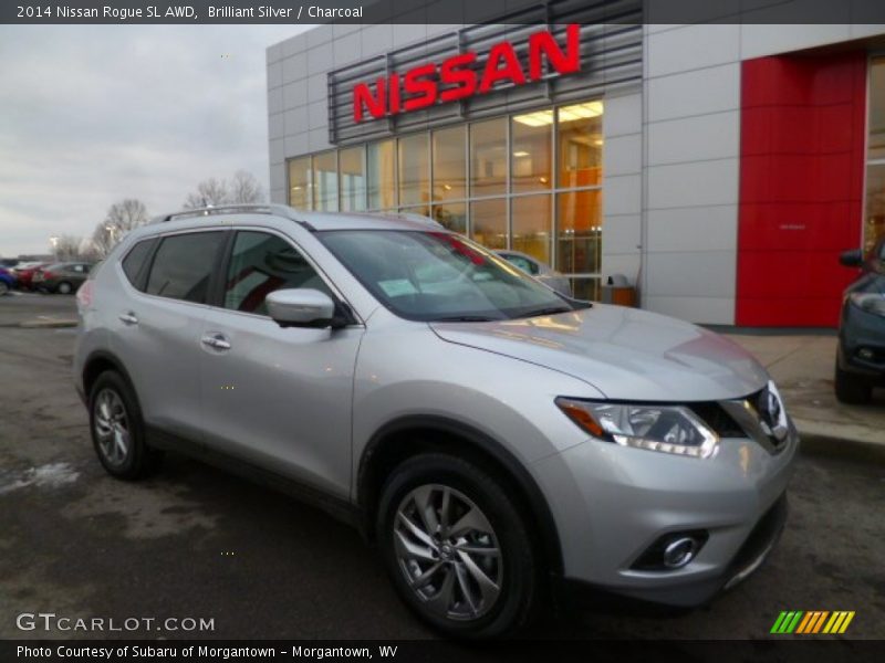 Brilliant Silver / Charcoal 2014 Nissan Rogue SL AWD