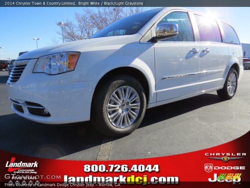 Bright White / Black/Light Graystone 2014 Chrysler Town & Country Limited