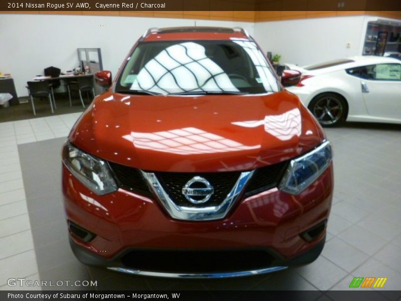 Cayenne Red / Charcoal 2014 Nissan Rogue SV AWD