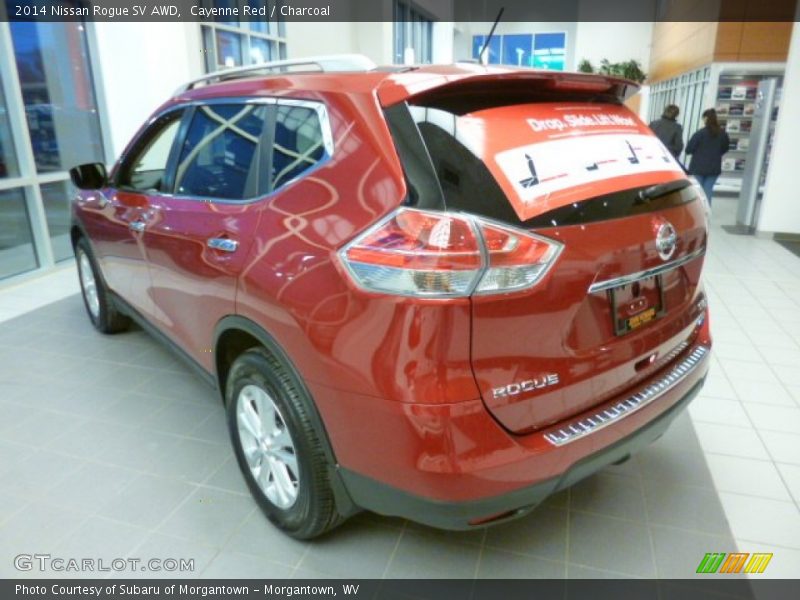 Cayenne Red / Charcoal 2014 Nissan Rogue SV AWD
